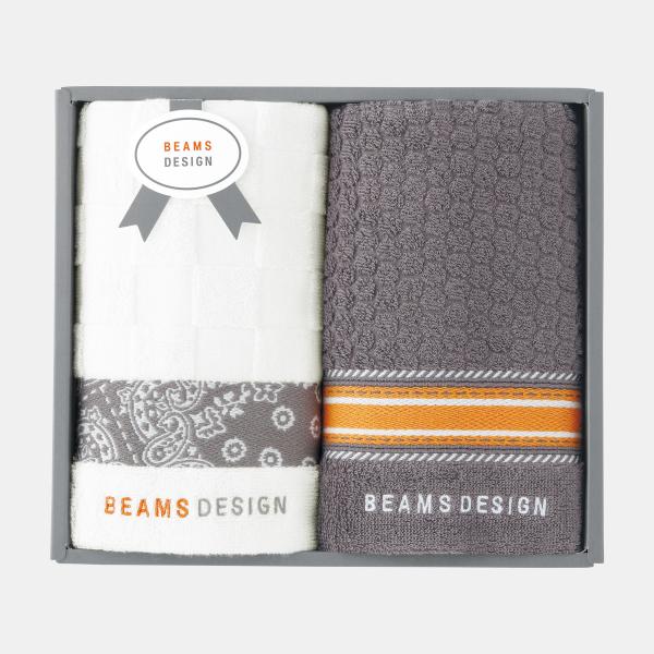 BEAMSDESIGNチェッカーバンダナ フェイスタオル(2P) グレイ