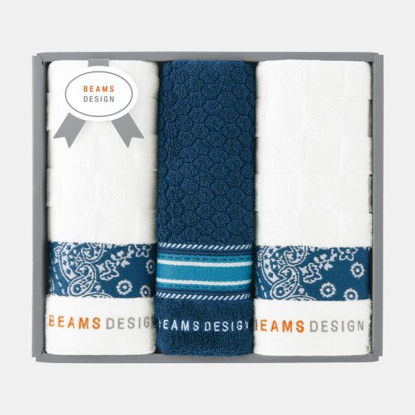 BEAMSDESIGNチェッカーバンダナ タオルセット ネイビー