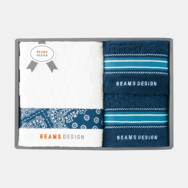 BEAMSDESIGNチェッカーバンダナ タオルセット ネイビー