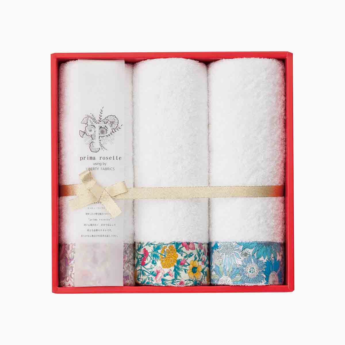 リバティ ファブリックスフェイスタオル(3P) ピンク