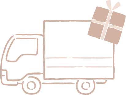 配送トラックとギフトのイラスト