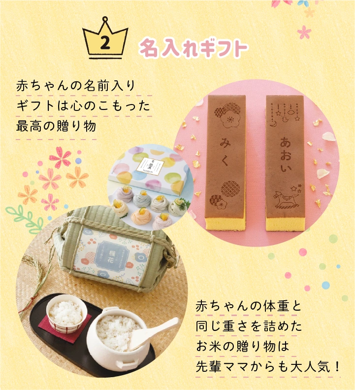 赤ちゃんの名前入り名入れギフト